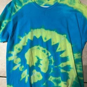 Neon Blue And Yellow Tie-Dye